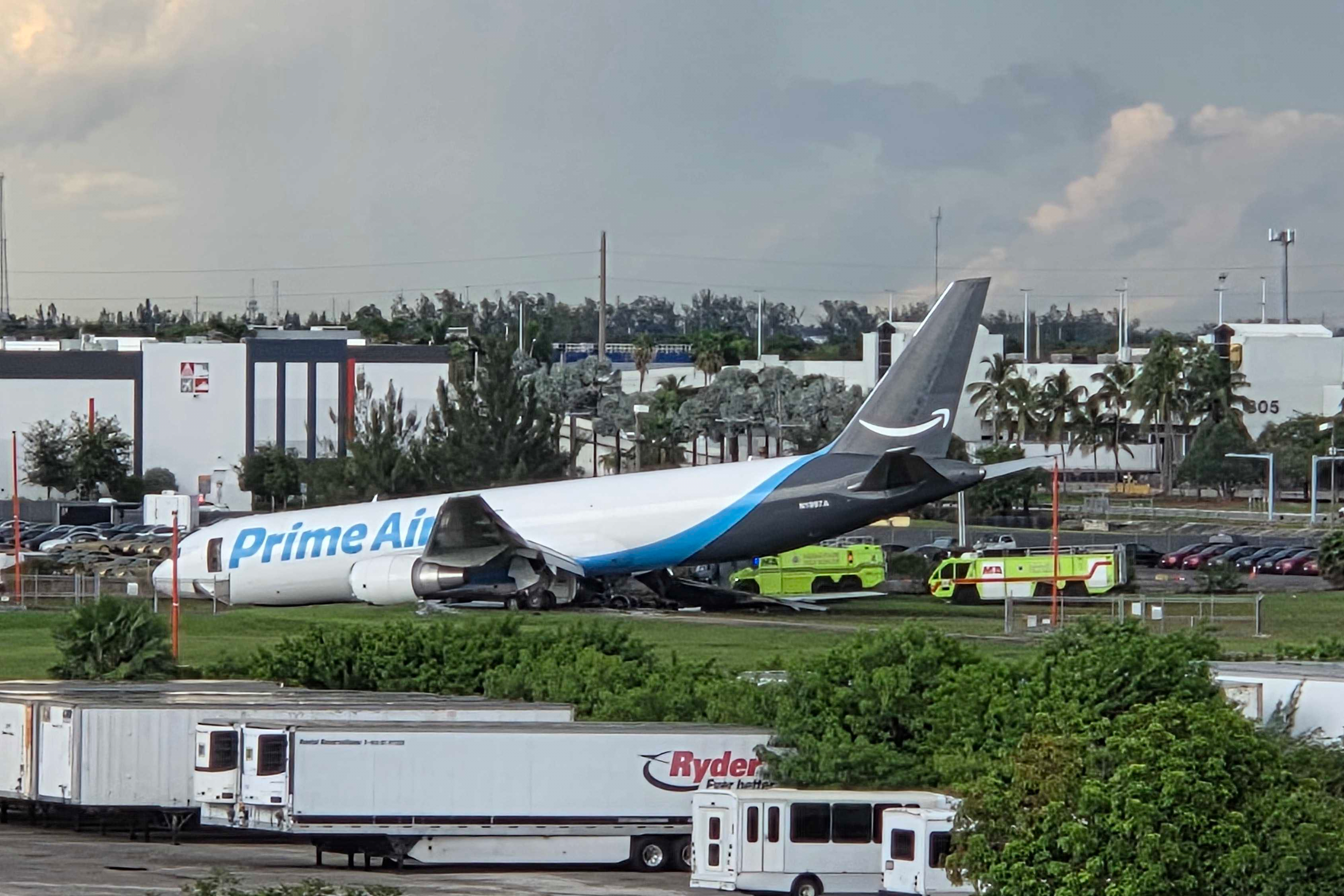 At least 5 dead after Amazon cargo plane barreled off runway at Miami airport
