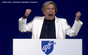 Teachers' union boss warns about fascism, skips reading and math