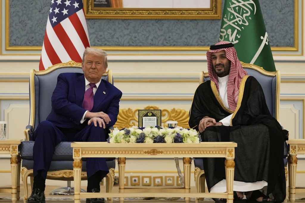 Saudi crown prince welcomes President Trump at first stop of his 4-day Middle East tour