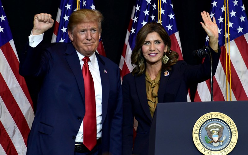 Trump visits South Dakota for rally with possible VP running mate Gov. Kristi Noem