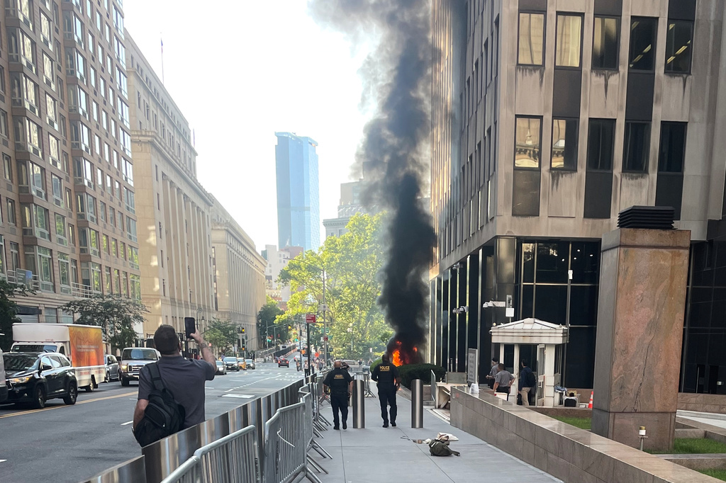 Arrest made after incendiary device explodes outside New York federal building