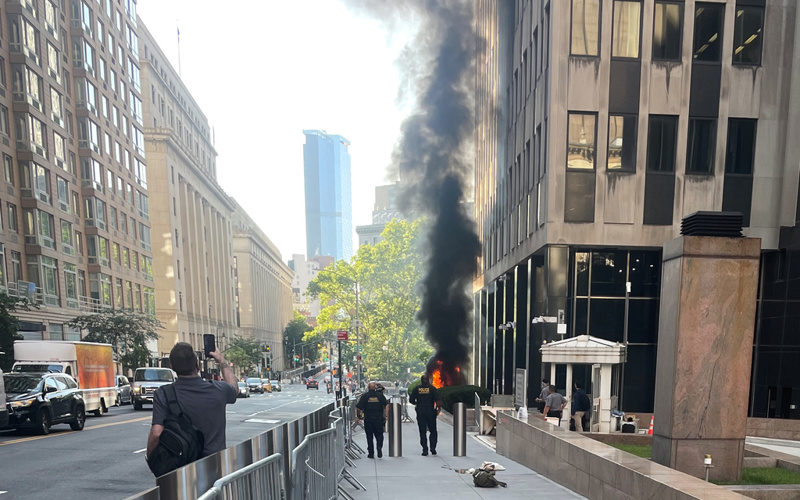 Arrest made after incendiary device explodes outside New York federal building