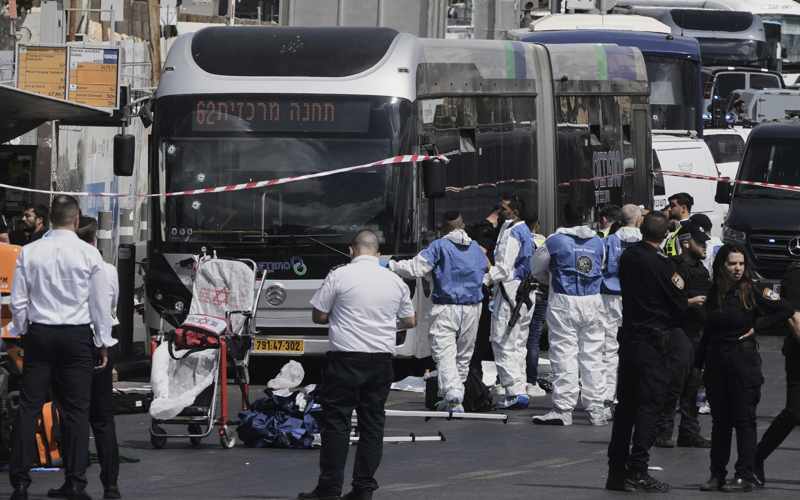 At least six dead after Palestinian terrorists attack bus stop in Jerusalem