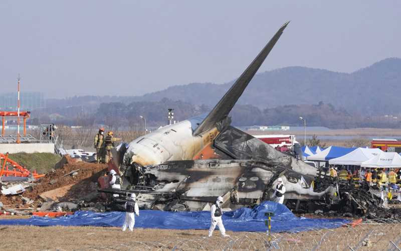 A plane crashes and bursts into flames while landing in South Korea, killing 179