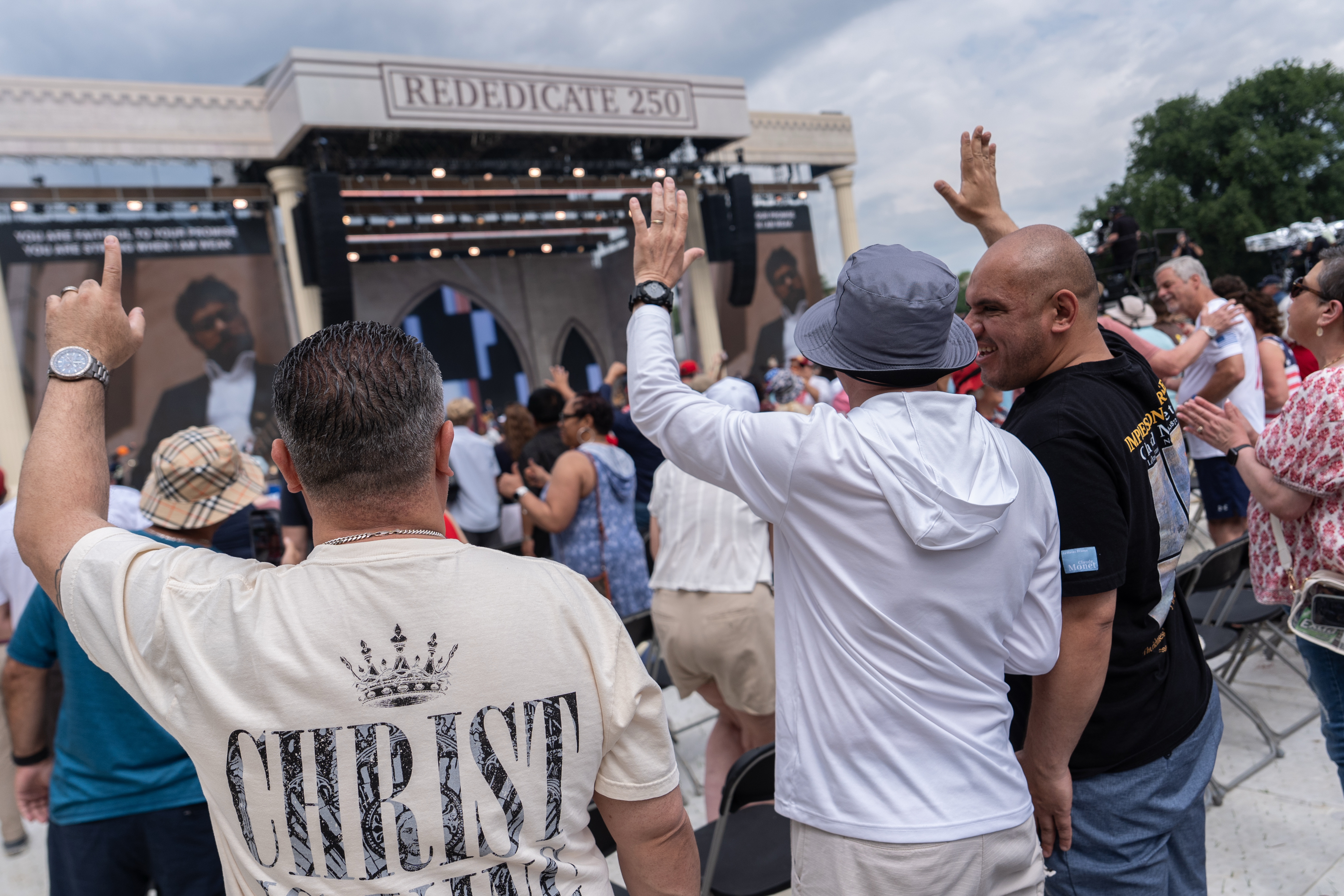 Thousands flocked to the National Mall in Washington for an America-themed prayer rally