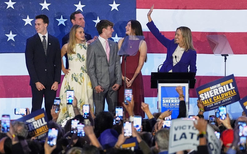 Democrat Mikie Sherrill elected governor of New Jersey, defeating opponent who aligned with Trump