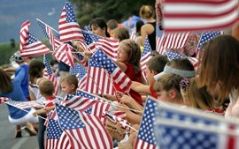 4th of July parade flags