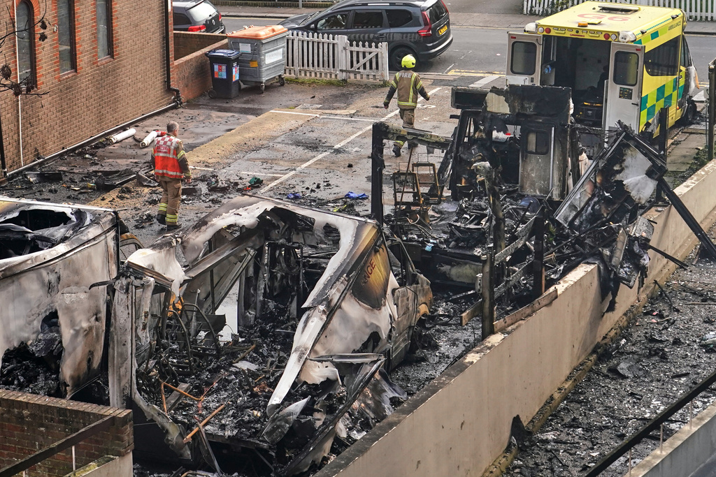 UK police arrest 2 men over arson attack on Jewish charity