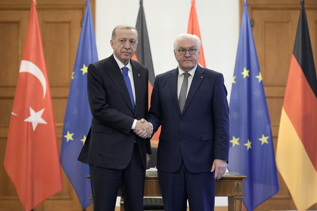 Turkish leader visits Germany in wake of praise for Hamas terrorists