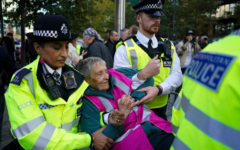 London police arrest 139 people outside US Embassy for supporting banned pro-Palestinian group