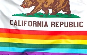 CA rainbow flag