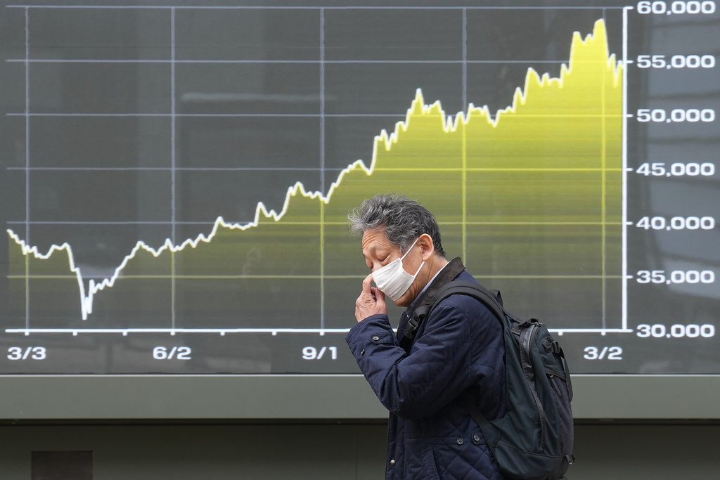 World shares decline, while oil pops above $100 a barrel over Iran war worries