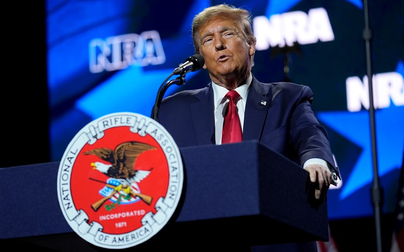 Trump tells NRA members 'no one will lay a finger on your firearms' if he returns to the White House