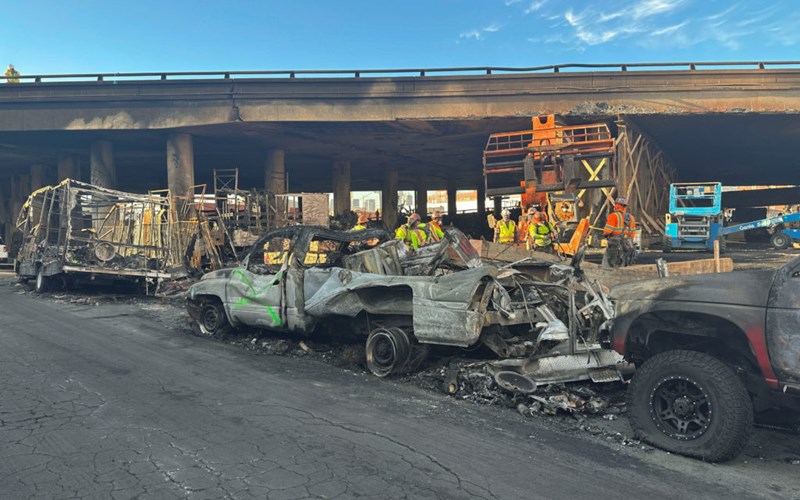 Investigators found fire and safety hazards on land under I-10 in Los Angeles before arson fire