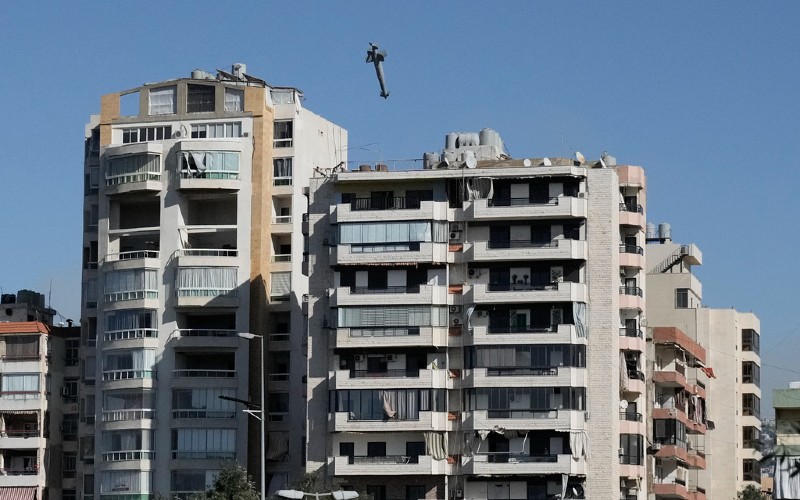 Images capture exact moments an Israeli missile strikes building in Beirut